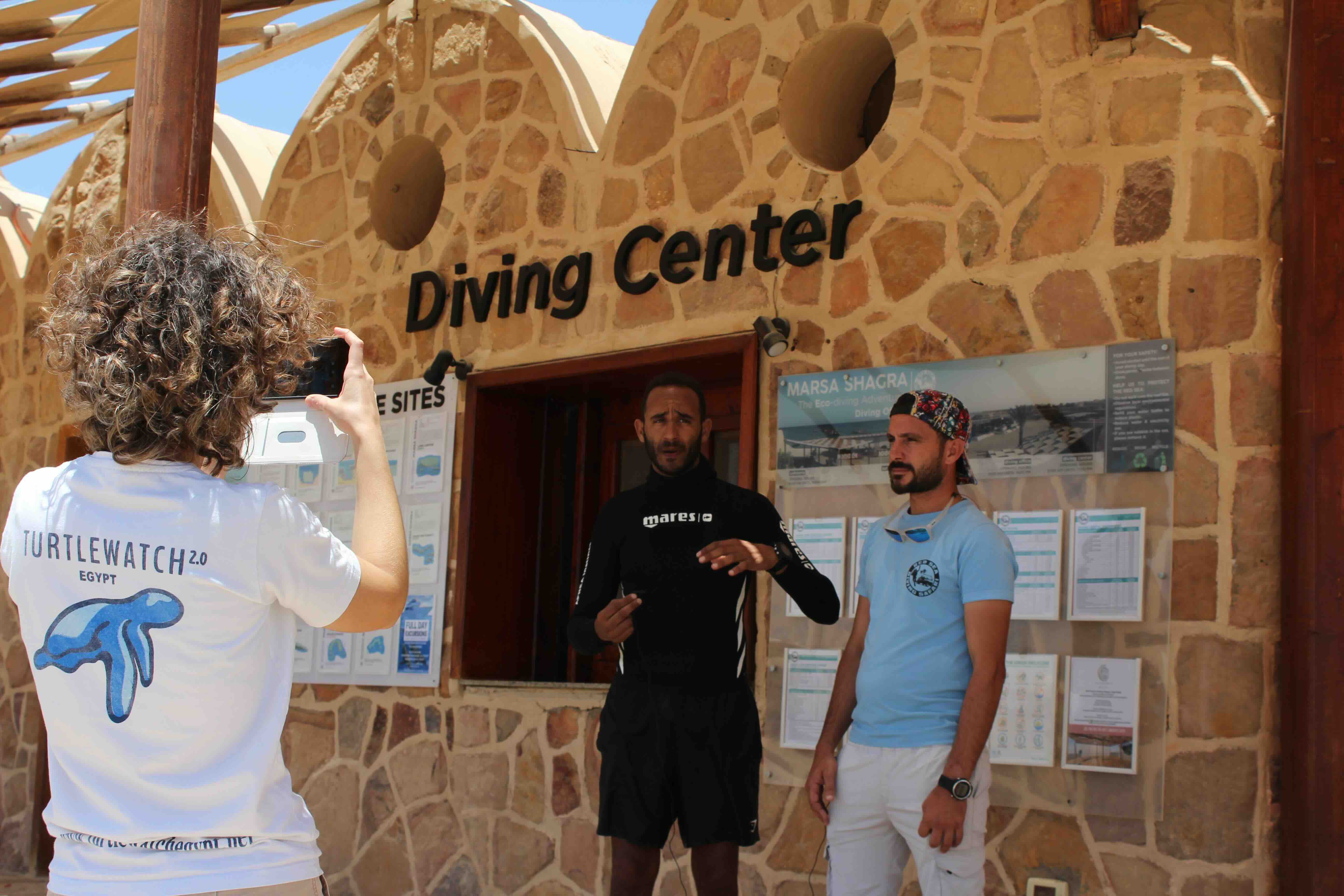 Two divers at local diving centre