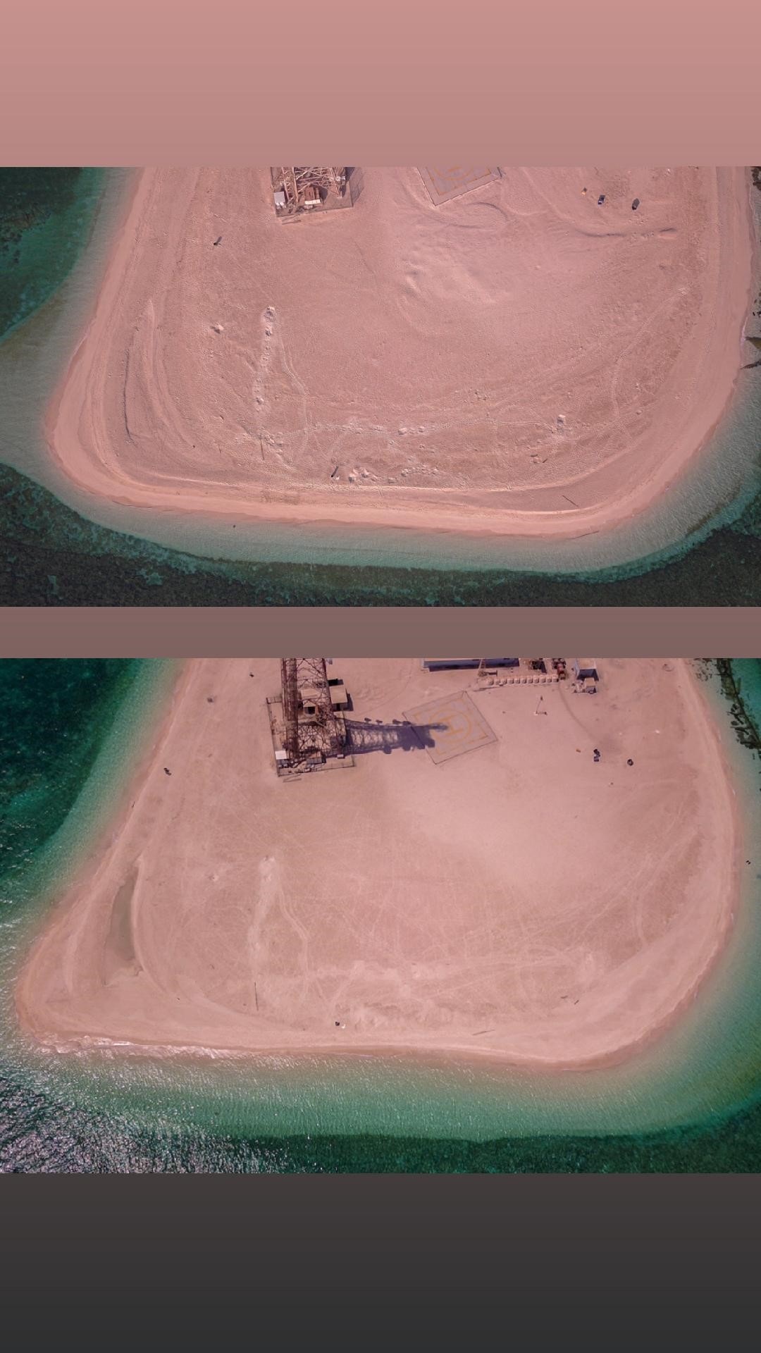 Fig. 4b Arial view of eastern beach showing location of several nests, © Amani Al-Zaidan, Abdullah Al-Zaidan, Hamad Al-Qadaifi, KEPA