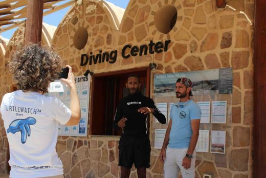 Two divers at local diving centre